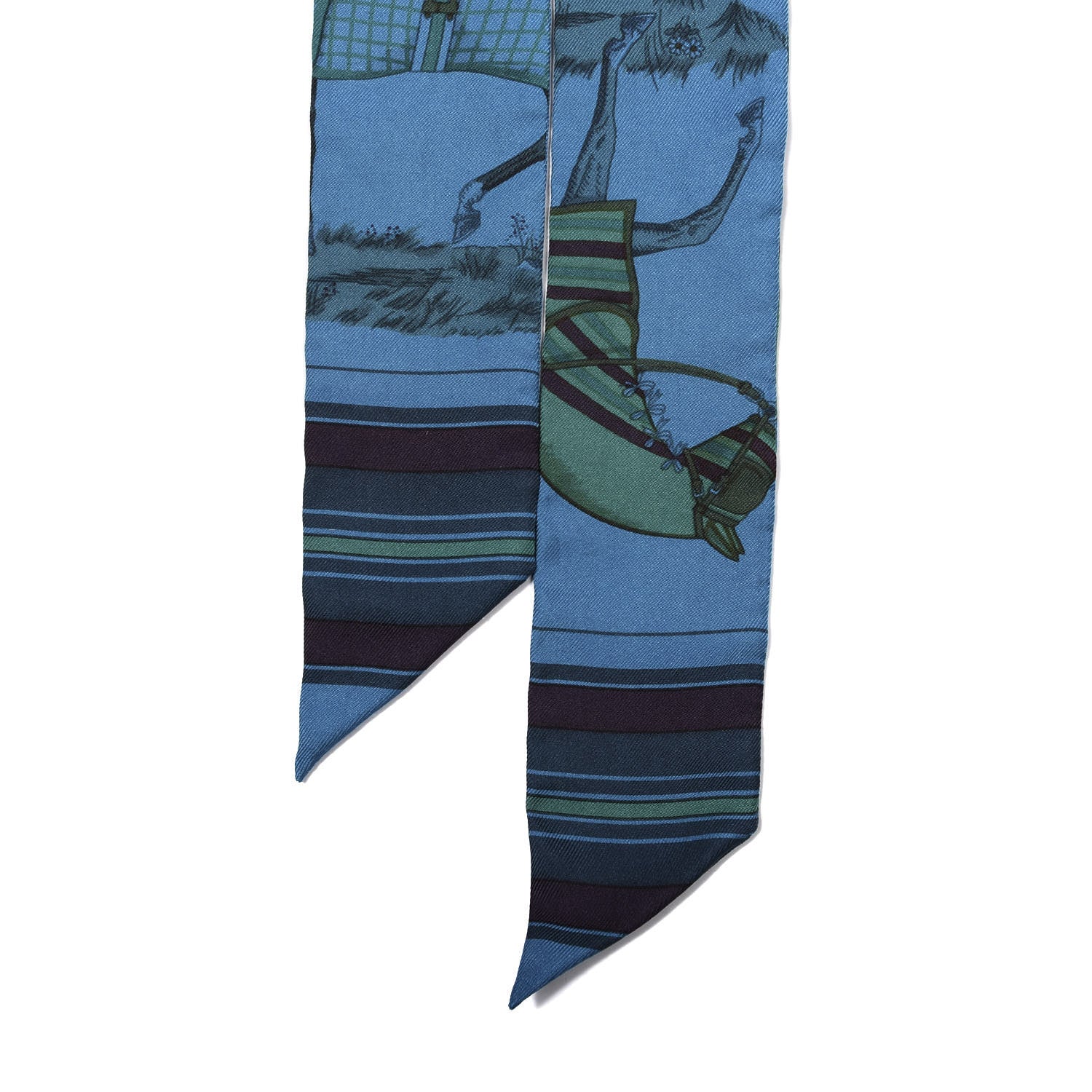 Hermes Silk Couvertures et Tenues de Jour Twilly Canard Lie De Vin 4 of 4