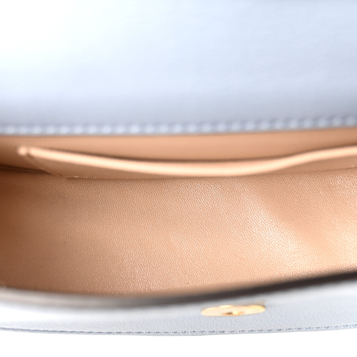 Calfskin Small Nile Bracelet Minaudiere Bag Washed Blue
