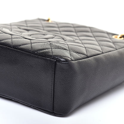 Chanel Caviar Quilted Petit Shopping Tote PST Black 7 of 10