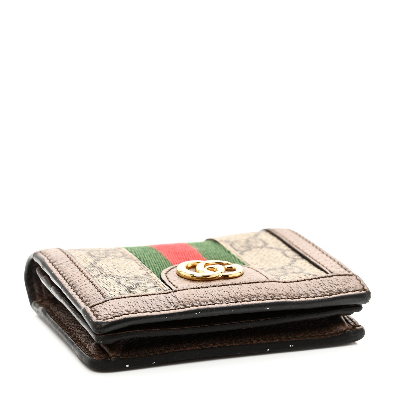 Gucci GG Supreme Monogram Web Ophidia Card Case Beige New Acero 4 of 9