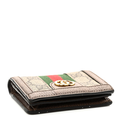 Gucci GG Supreme Monogram Web Ophidia Card Case Beige New Acero 4 of 9