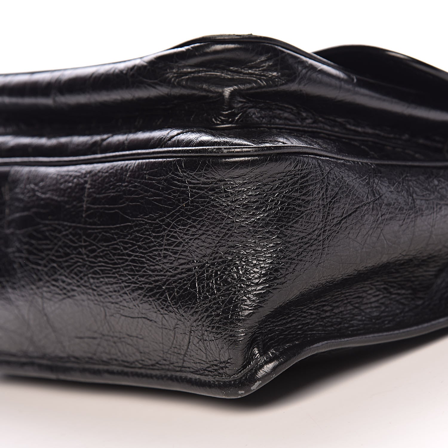 Saint Laurent Crinkled Calfskin Matelasse Monogram Medium Niki Chain Satchel Black 10 of 11