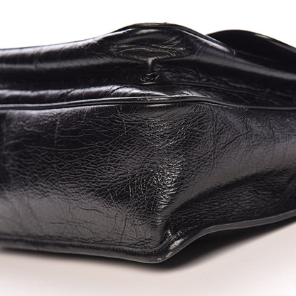 Saint Laurent Crinkled Calfskin Matelasse Monogram Medium Niki Chain Satchel Black 10 of 11
