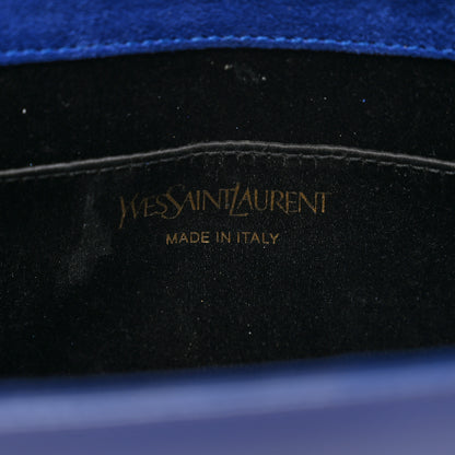Saint Laurent Patent Calfskin Monogram Large Belle De Jour Clutch Royal Blue 6 of 8