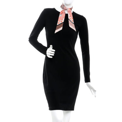 Hermes Silk Clic Clac a Pois Twilly Rose Nacre Marron Corail 2 of 4