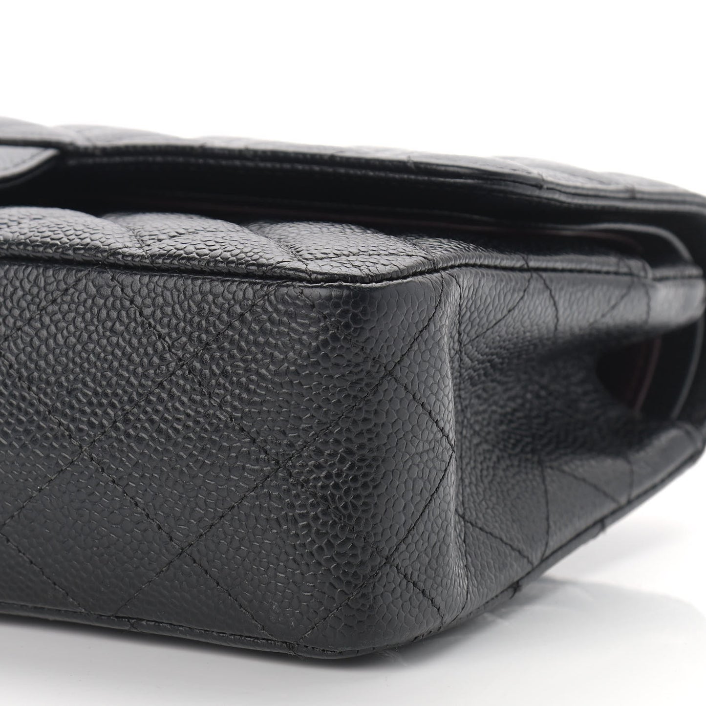 Caviar Quilted Medium Double Flap Black