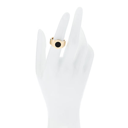 Bulgari 18K Yellow Gold Black Onyx Tubogas Ring 52 6 2 of 4