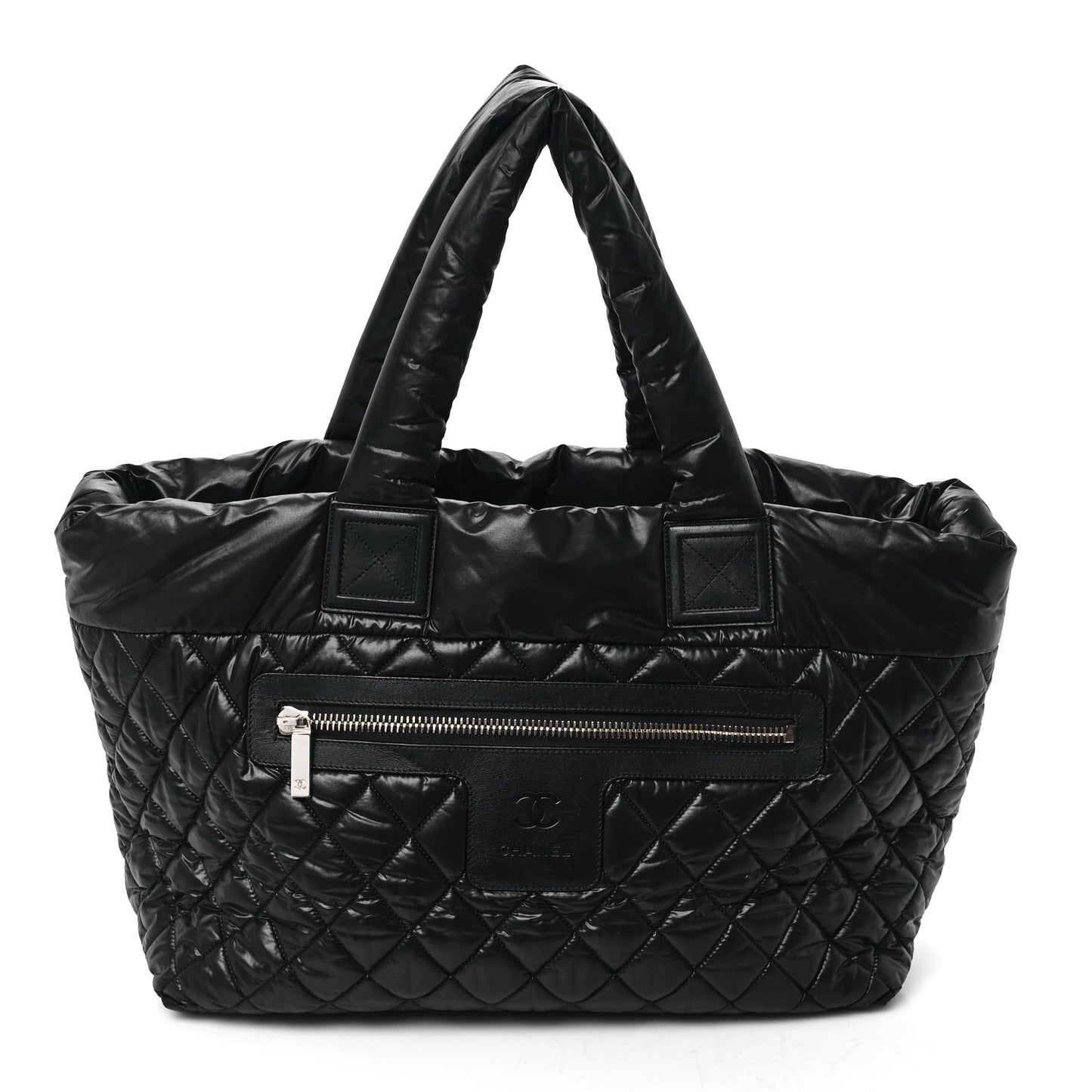 Nylon Quilted Large Coco Cocoon Tote Black