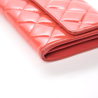 Chanel Patent Calfskin Quilted Large Flap Wallet Dark Pink 9 of 22