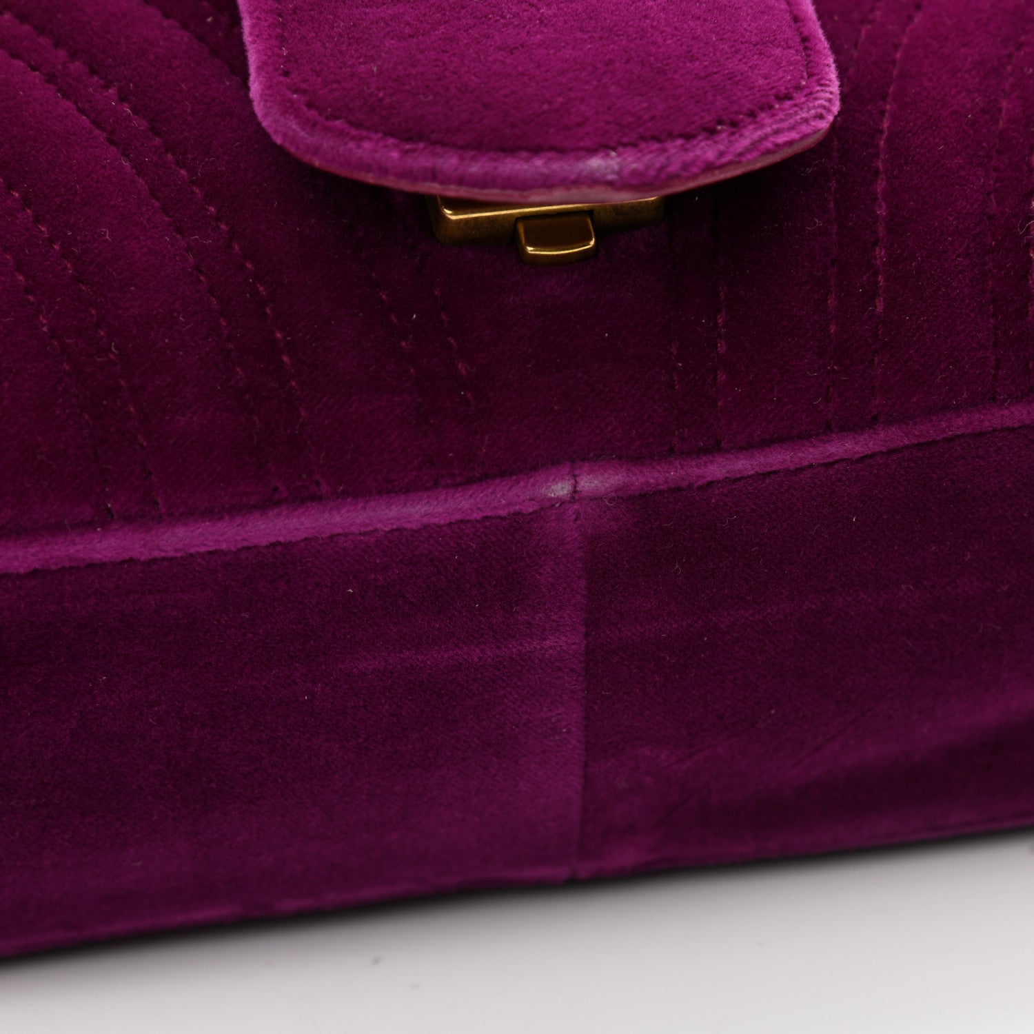 Gucci Velvet Matelasse Medium GG Marmont Shoulder Bag Fuchsia Violet Cyclamen 13 of 13