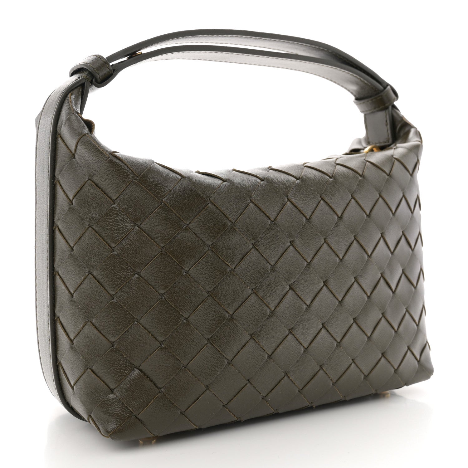 Bottega Veneta Calfskin Nappa Intrecciato Mini Wallace Kaki 3 of 11