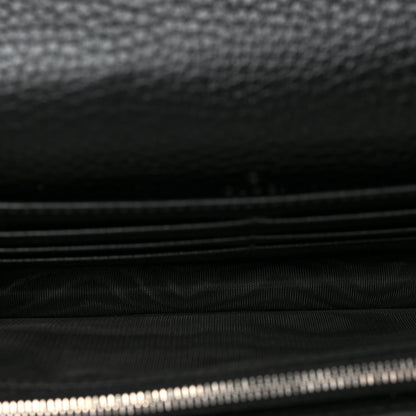 Gucci Dollar Calfskin Enamel Monochrome Mini GG Marmont Chain Wallet Black 5 of 9