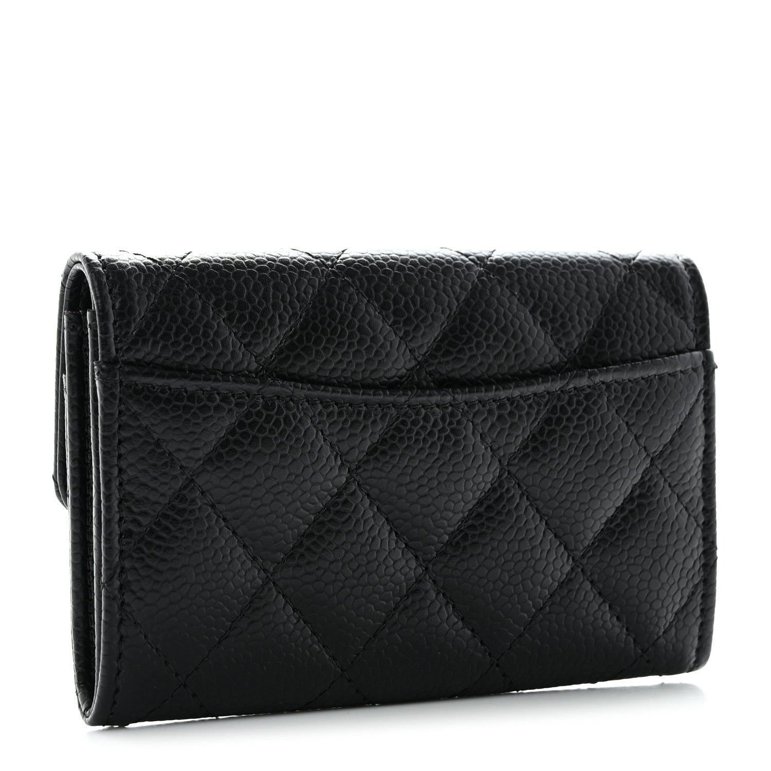 Chanel Caviar Quilted Flap Card Holder Wallet Black 3 of 9