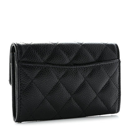Chanel Caviar Quilted Flap Card Holder Wallet Black 3 of 9