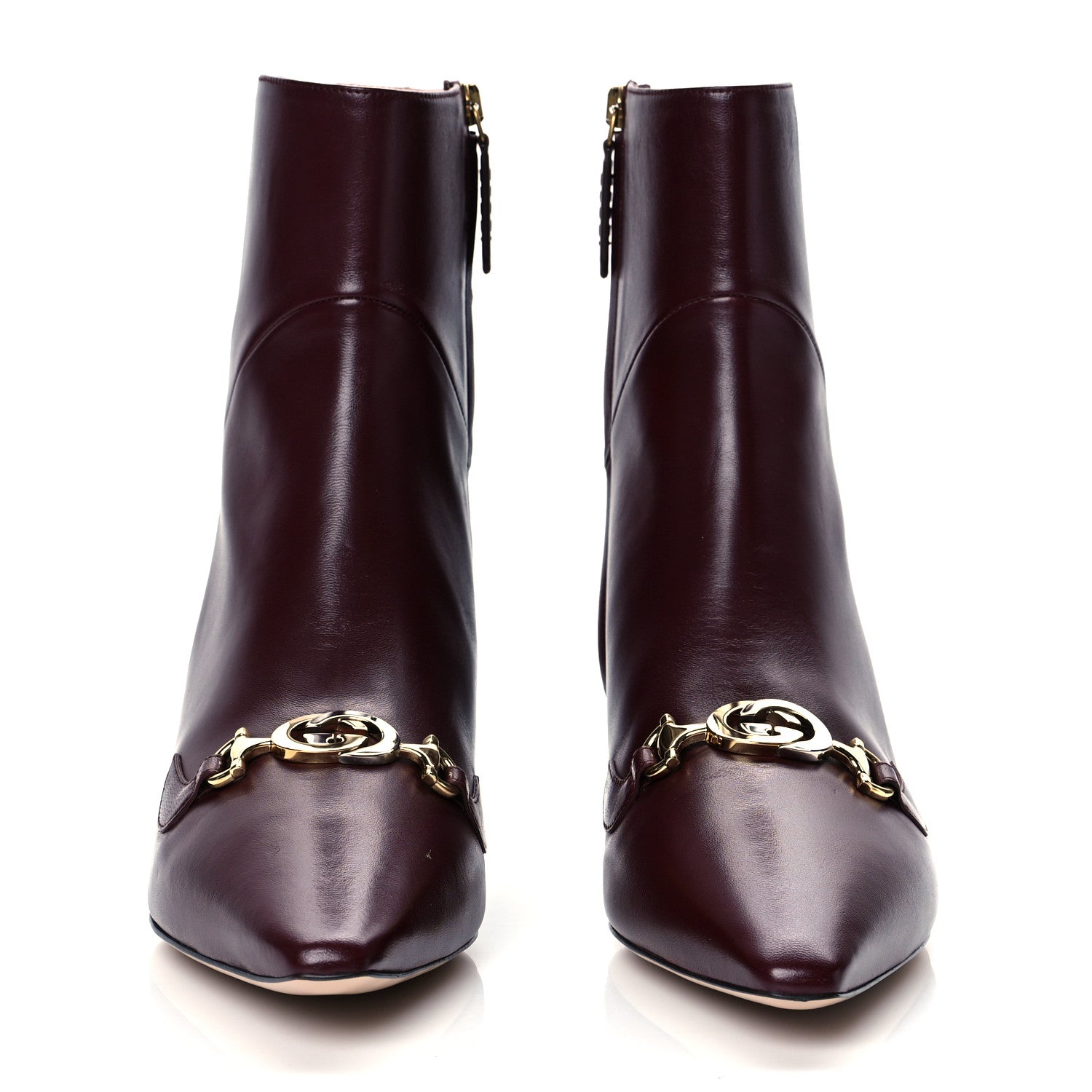 Gucci Nappa Zumi Mid Ankle Boots 41 Vintage Bordeaux 3 of 9