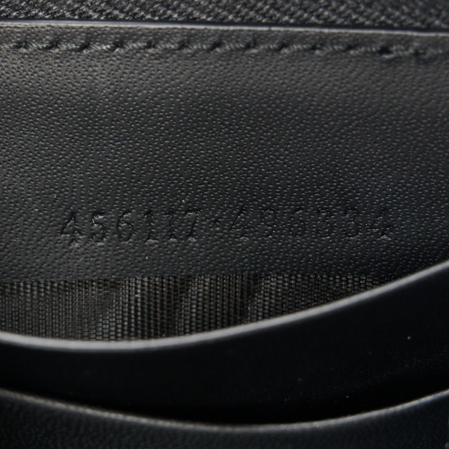 Calfskin Denim Monogram Marmont Zip Wallet Black