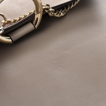 Chloe Calfskin Suede Medium Faye Shoulder Bag Motty Grey 11 of 12