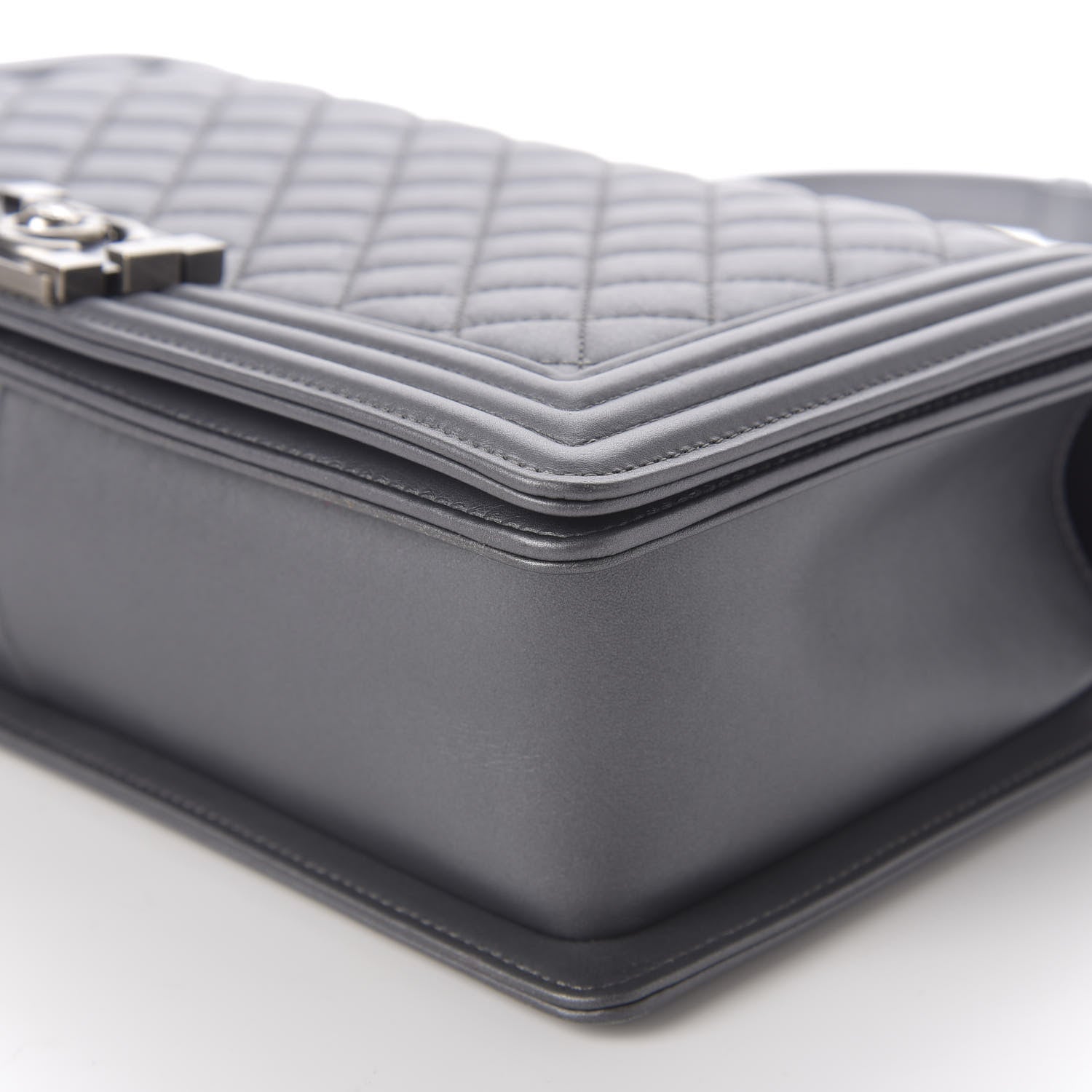 Chanel Metallic Calfskin Quilted New Medium Boy Flap Grey 7 of 12