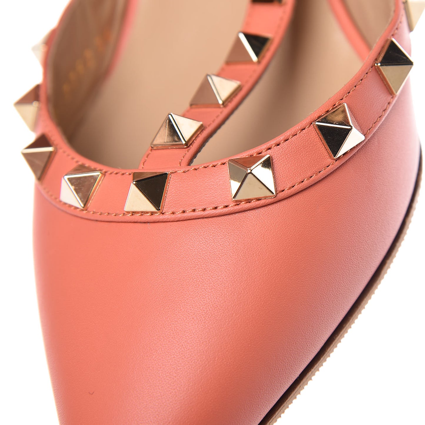 Nappa Rockstud Ankle Strap 65mm Pumps 36 Coral