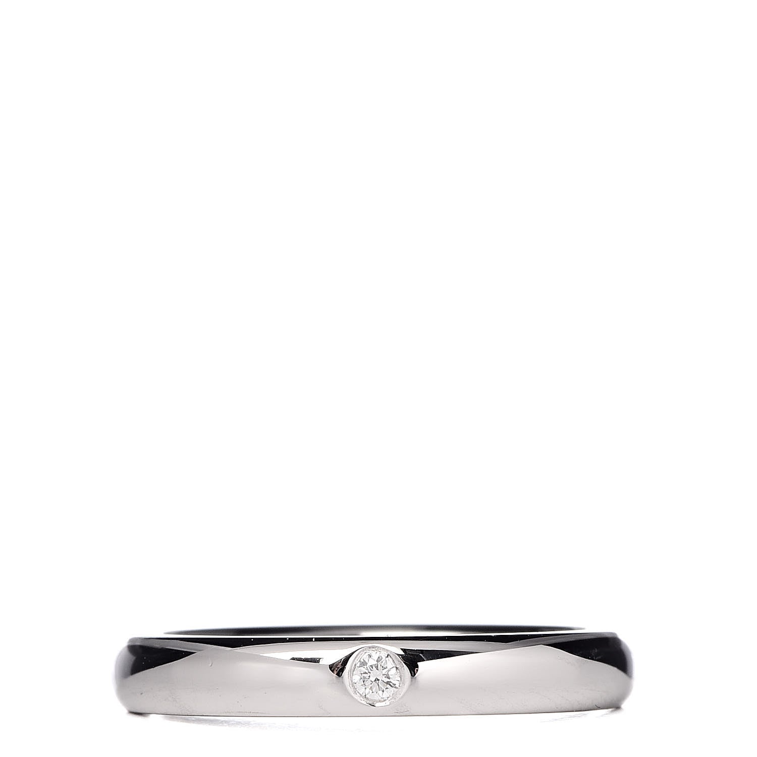 Tiffany Platinum Diamond Elsa Peretti Band Ring 46 3.75 1 of 6