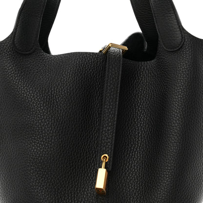 Hermes Taurillon Clemence Picotin Lock 22 MM Black 8 of 10