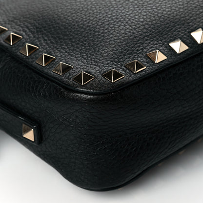 Valentino Garavani Pebbled Calfskin Rockstud Camera Crossbody Bag Black 9 of 10