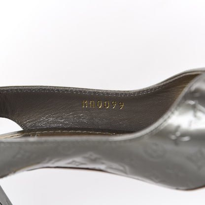 Louis Vuitton Vernis No Doubt Slingback Heels 39.5 Gris Art Deco 9 of 9