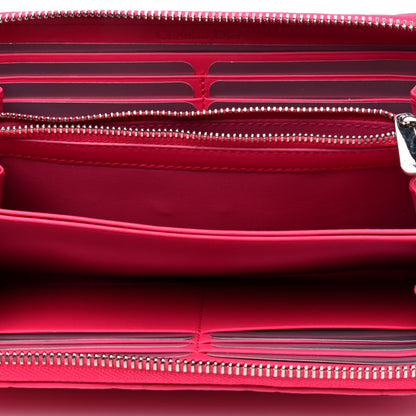 Christian Dior Lambskin Cannage Lady Dior Zip Wallet Fuchsia 3 of 5