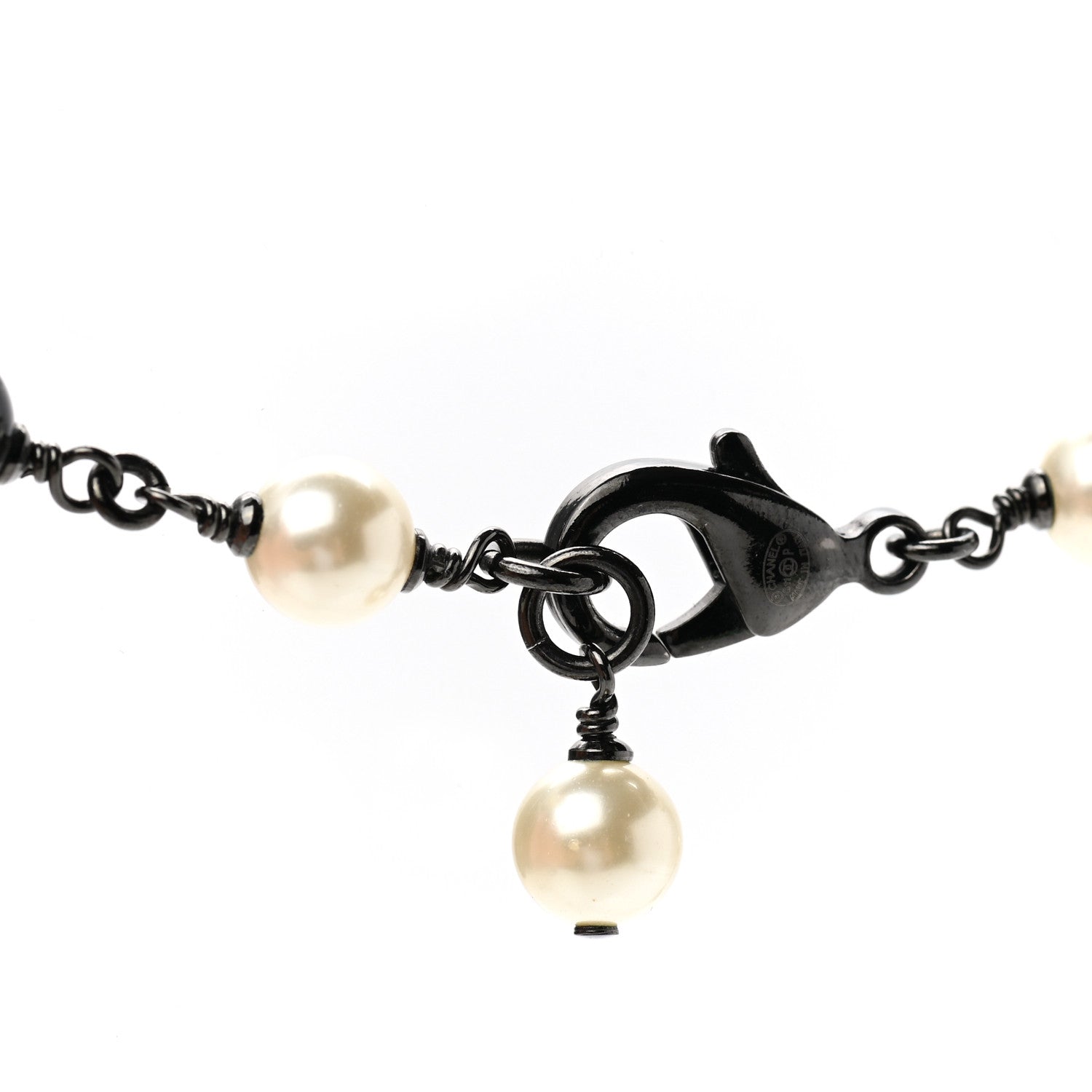 Chanel Ruthenium Beaded CC Short Necklace Black 5 of 6