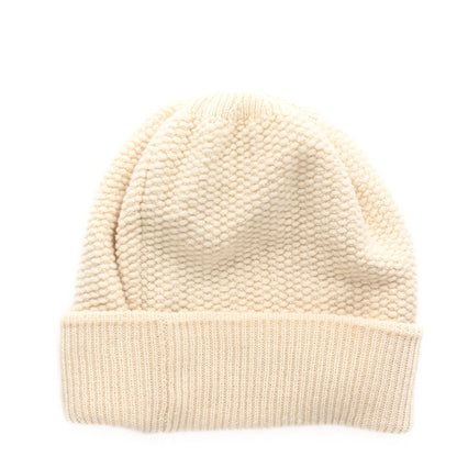 Chanel Wool Cashmere CC Beanie Hat Ivory Black 3 of 4