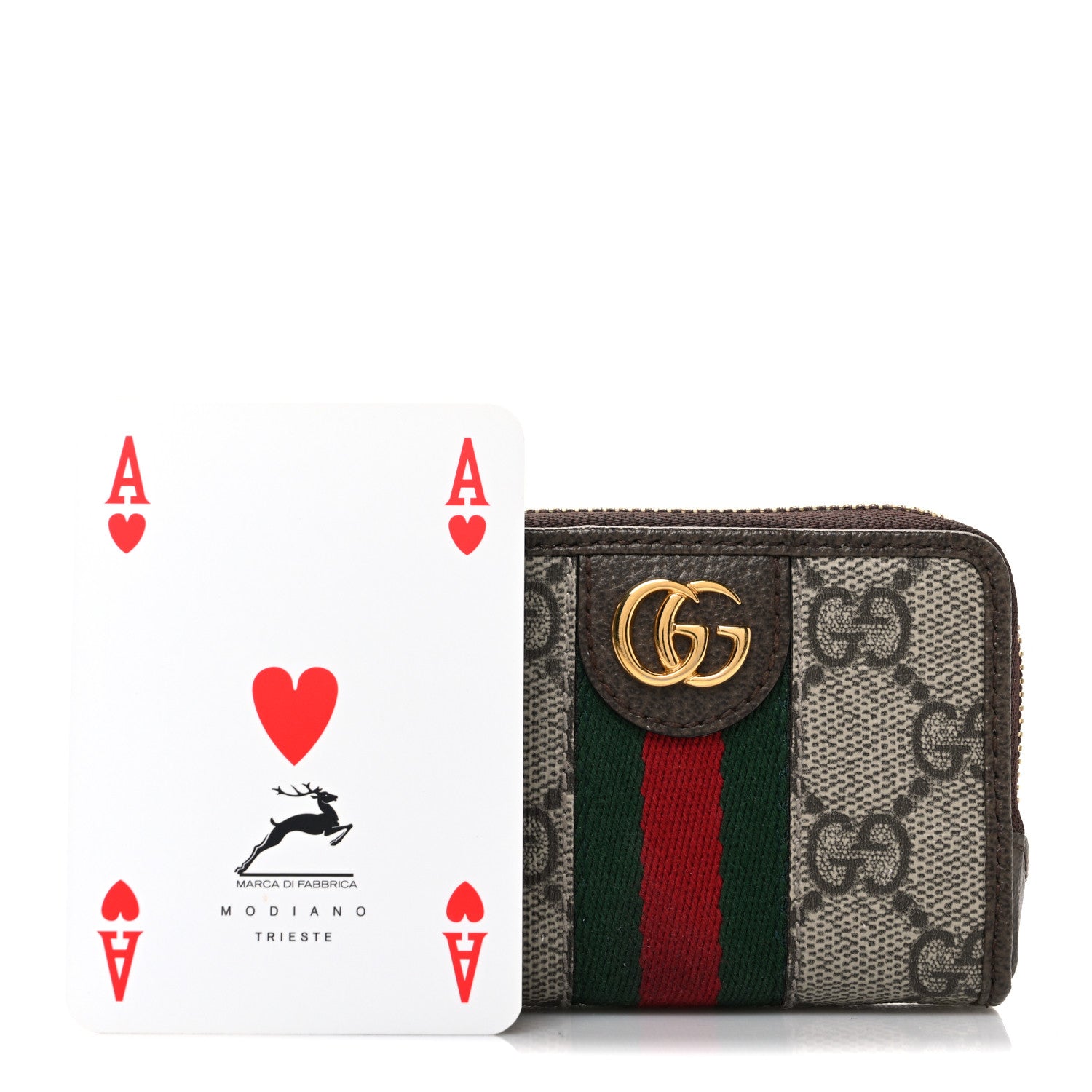 Gucci GG Supreme Monogram Web Ophidia Playing Card Case Beige New Acero 4 of 9