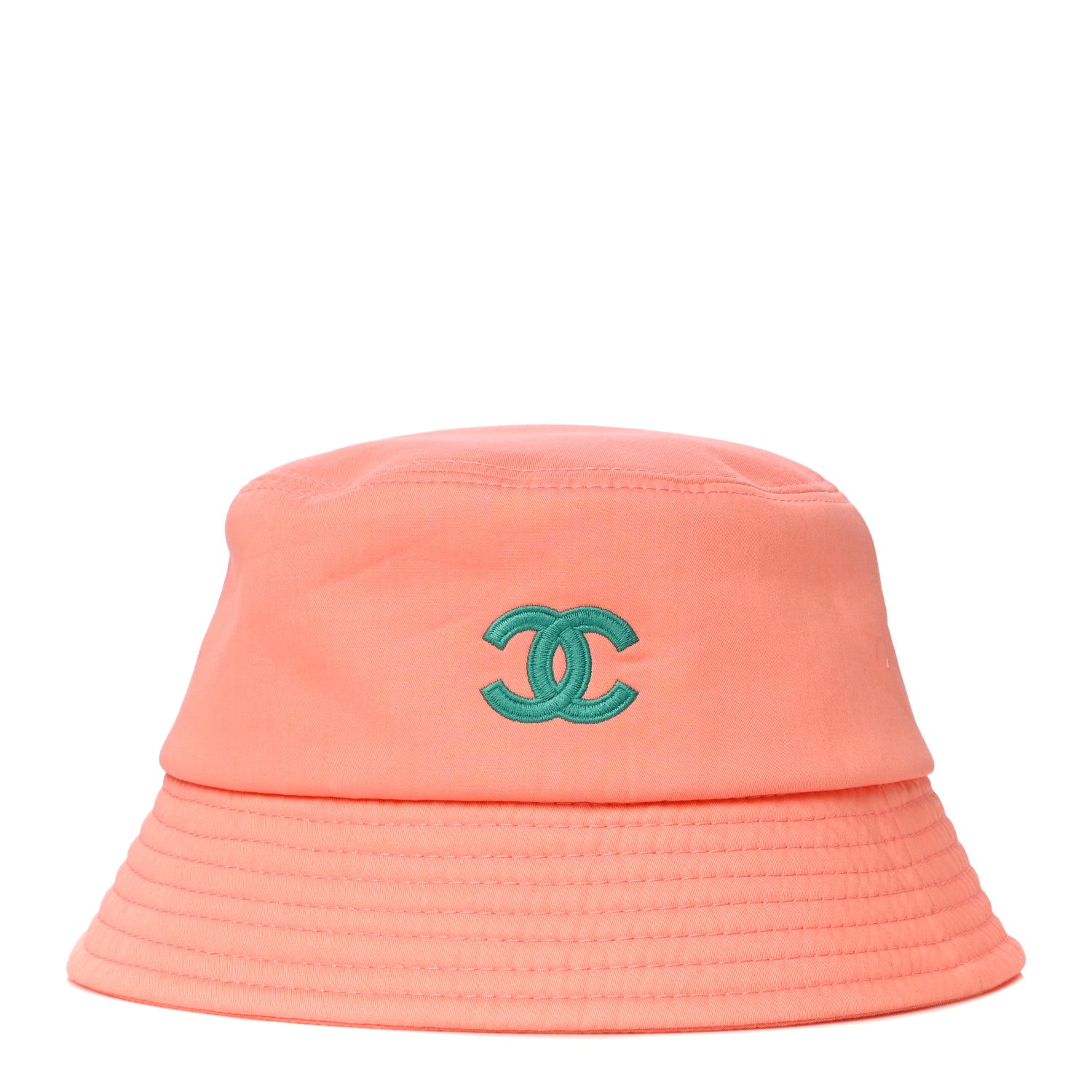 Chanel Cotton CC Bucket Hat M Orange Green 1 of 6