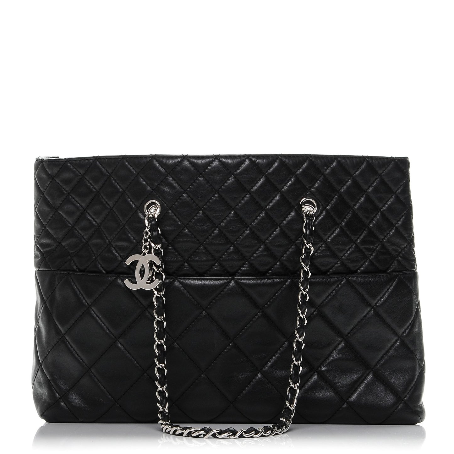 Calfskin Quilted Large In The Business Tote Black