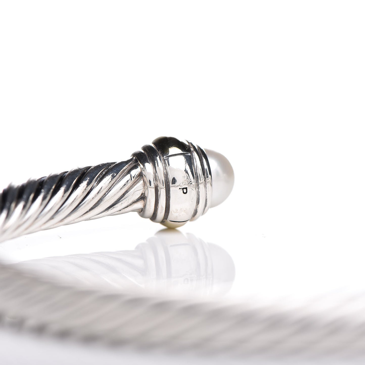 Sterling Silver 14K Yellow Gold Pearl 5mm Cable Classics Bracelet