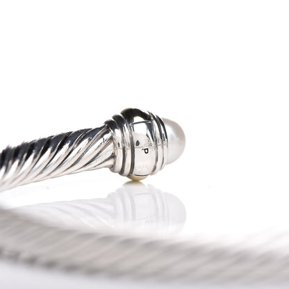 David Yurman Sterling Silver 14K Yellow Gold Pearl 5mm Cable Classics Bracelet 4 of 5