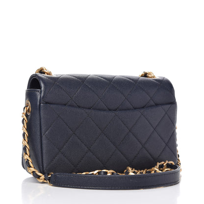 Chanel Caviar Quilted Small Fashion Therapy Flap Bag Navy Blue 3 of 11