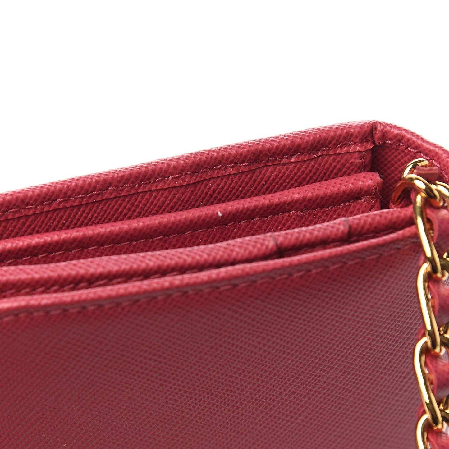 Saffiano Metal Oro Chain Wallet Peonia