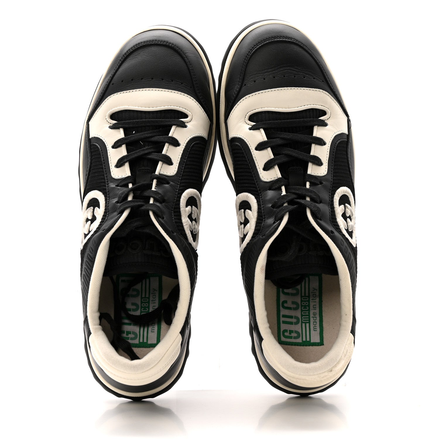Gucci Dali Soft Calfskin Mens Mac80 Sneakers 10.5 Black White 2 of 14
