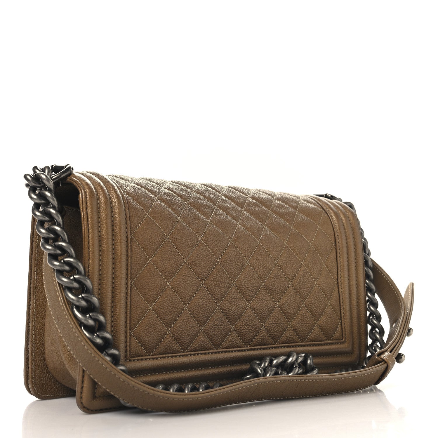 Chanel Caviar Quilted Medium Boy Flap Dark Gold 3 of 10