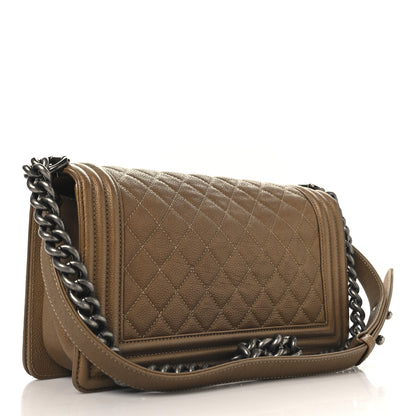 Chanel Caviar Quilted Medium Boy Flap Dark Gold 3 of 10