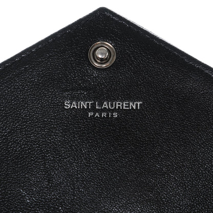 Saint Laurent Calfskin Matelasse Chevron Heart Patchwork Monogram Wallet Black 6 of 7