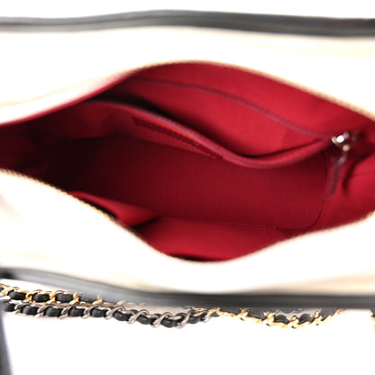 Chanel Aged Calfskin Quilted Small Gabrielle Hobo Black White 5 of 11