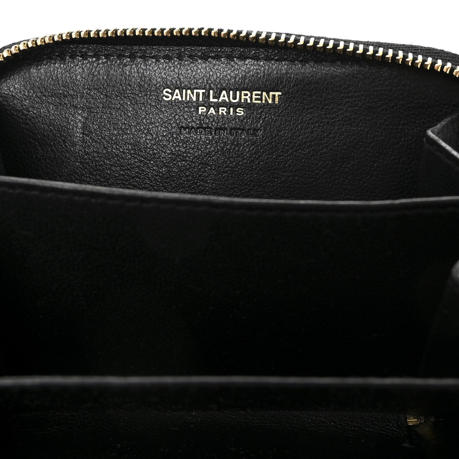 Saint Laurent Lambskin Matelasse Monogram Vicky Zip Around Card Holder Black 6 of 7