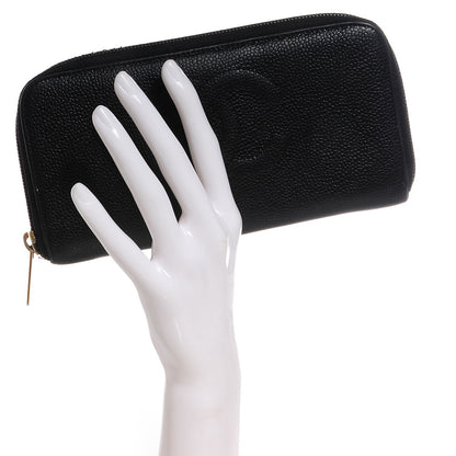 Chanel Caviar CC Timeless Large Zip Around Wallet Black 2 of 8