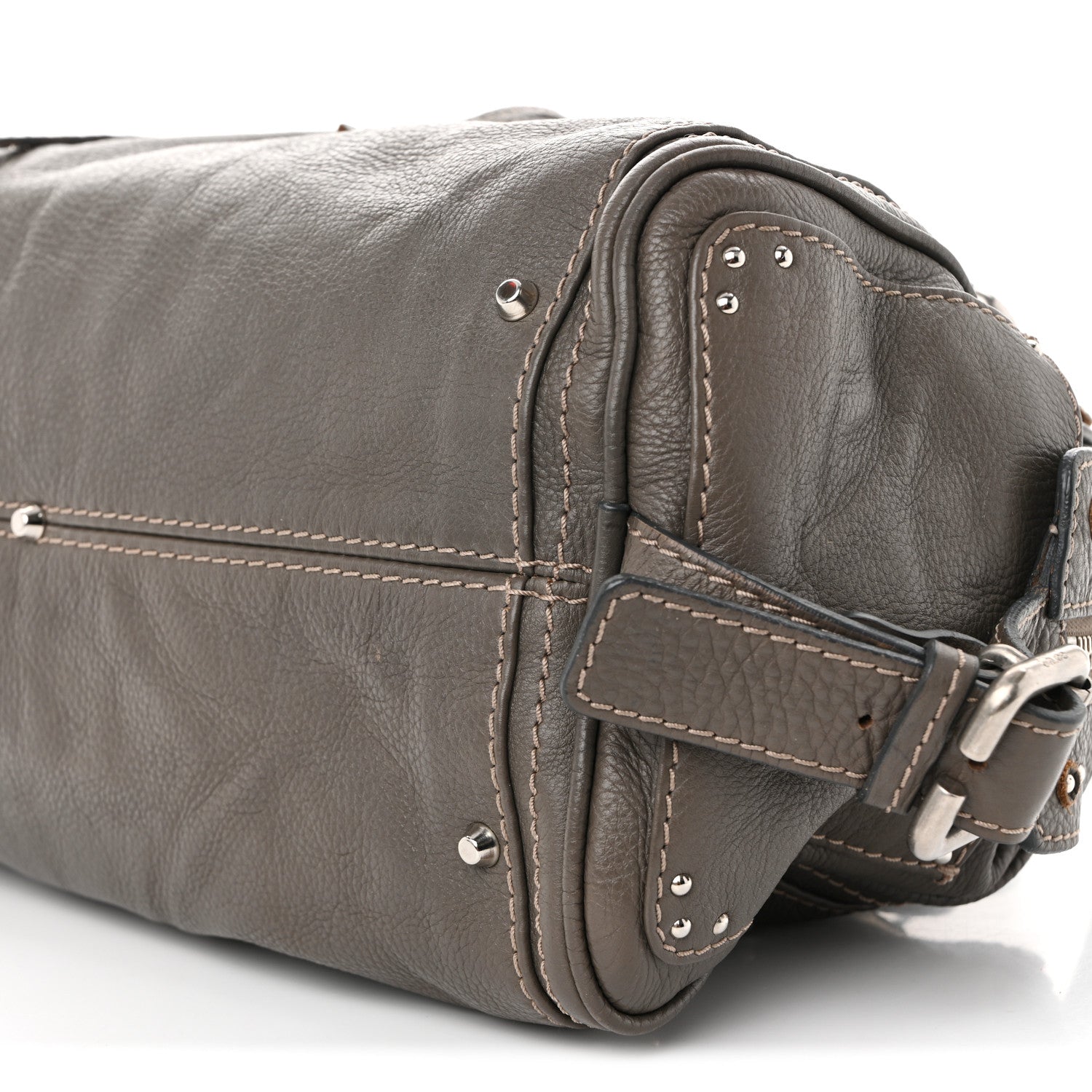 Chloe Calfskin Medium Paddington Satchel Gris Vert 1893526
