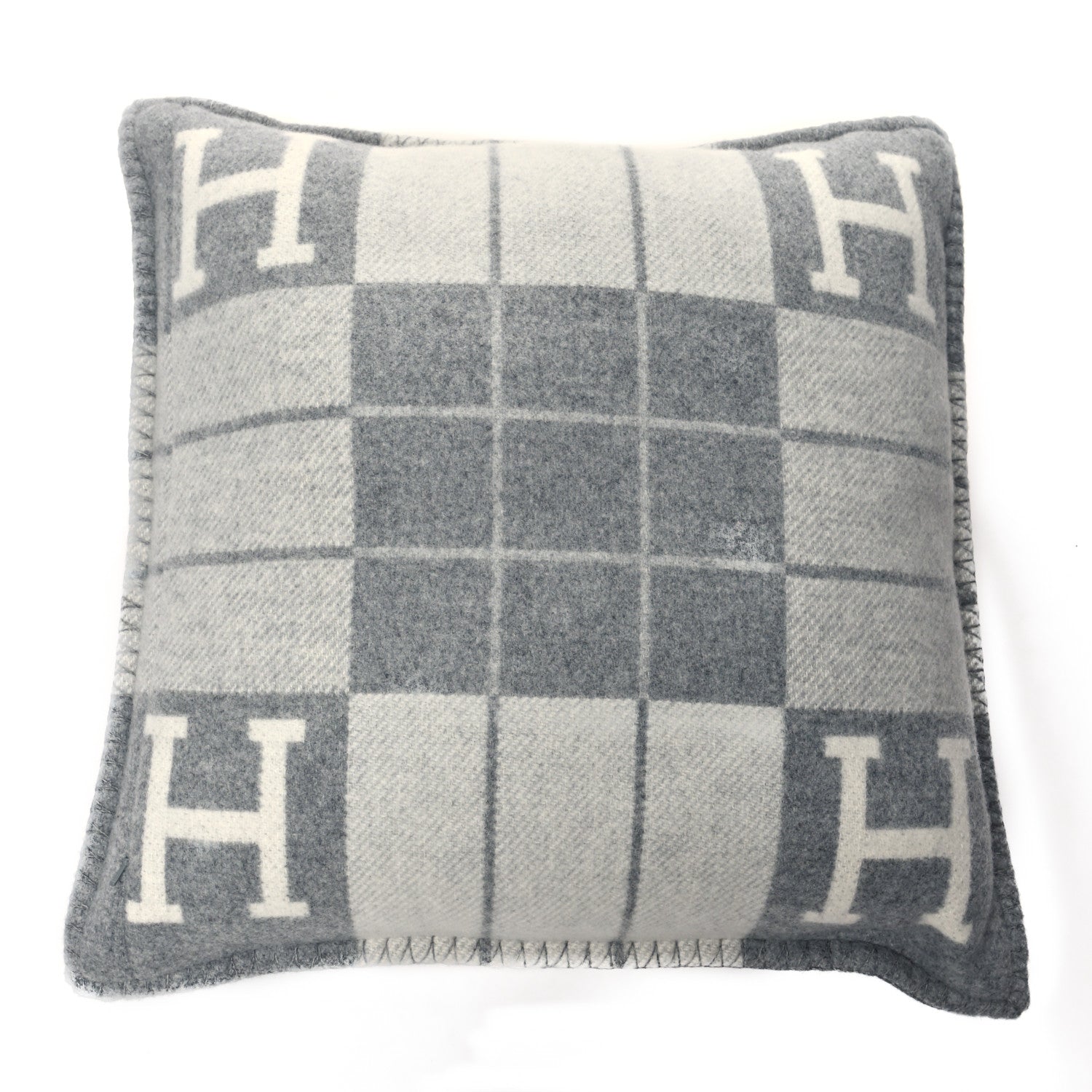 Hermes Wool Cashmere Avalon III Pillow PM Ecru Gris Clair 2 of 3