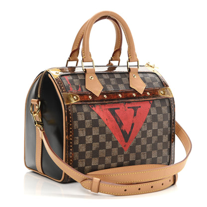 Louis Vuitton Transformed Damier Ebene Time Trunk Speedy Bandouliere 25 Black 3 of 9