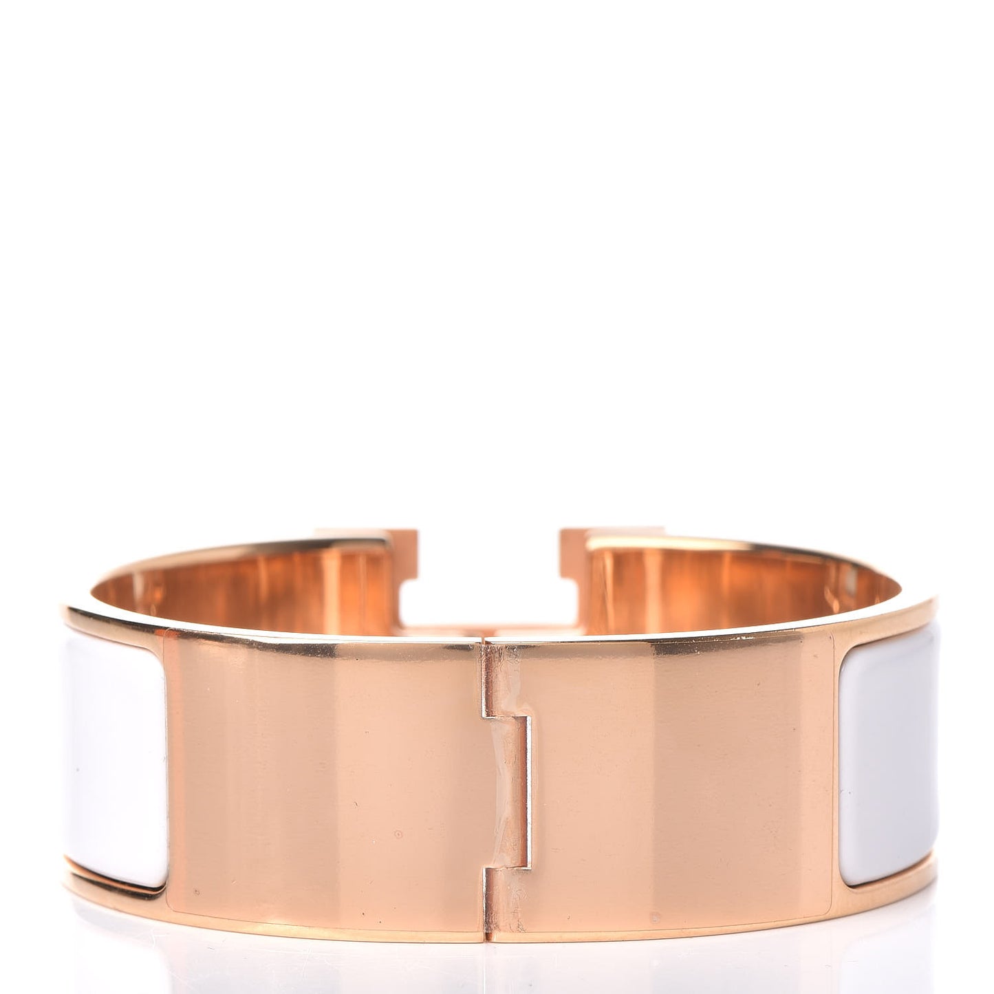 Enamel Wide Clic Clac H Bracelet PM White