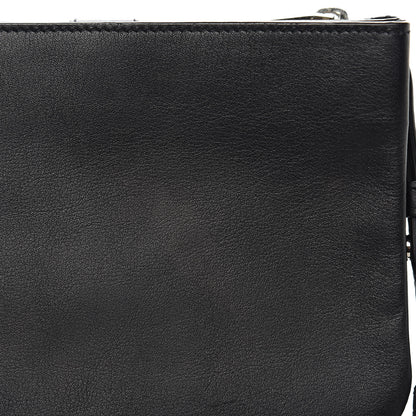 Saint Laurent Calfskin Monogram Tri Pocket Crossbody Bag Black 9 of 10