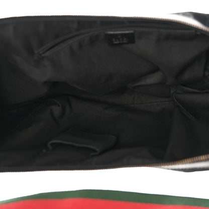 Gucci Monogram Web Medium Half Moon Hobo Black 5 of 14